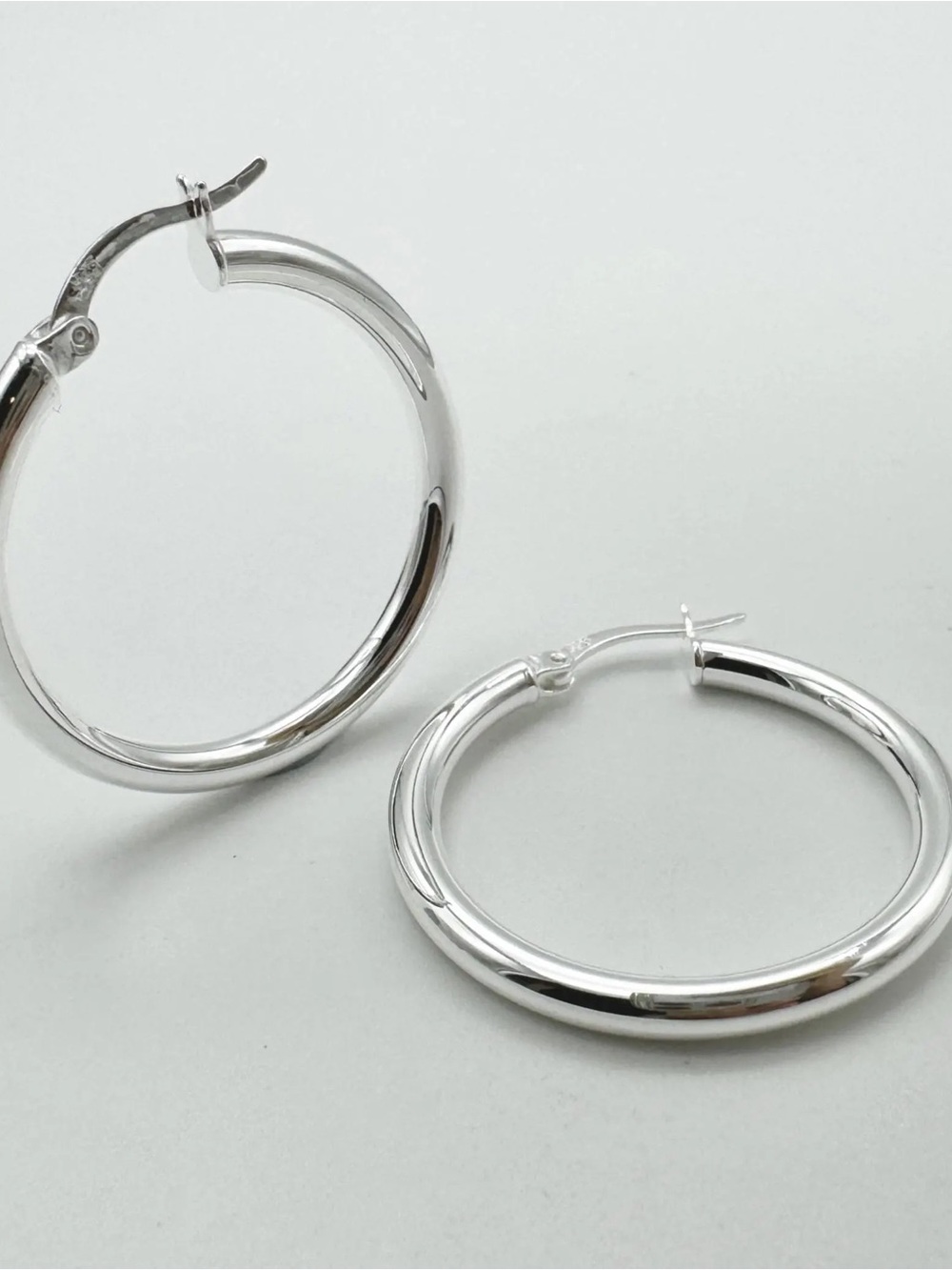 925 Sterling Silver 32mm hoop earrings